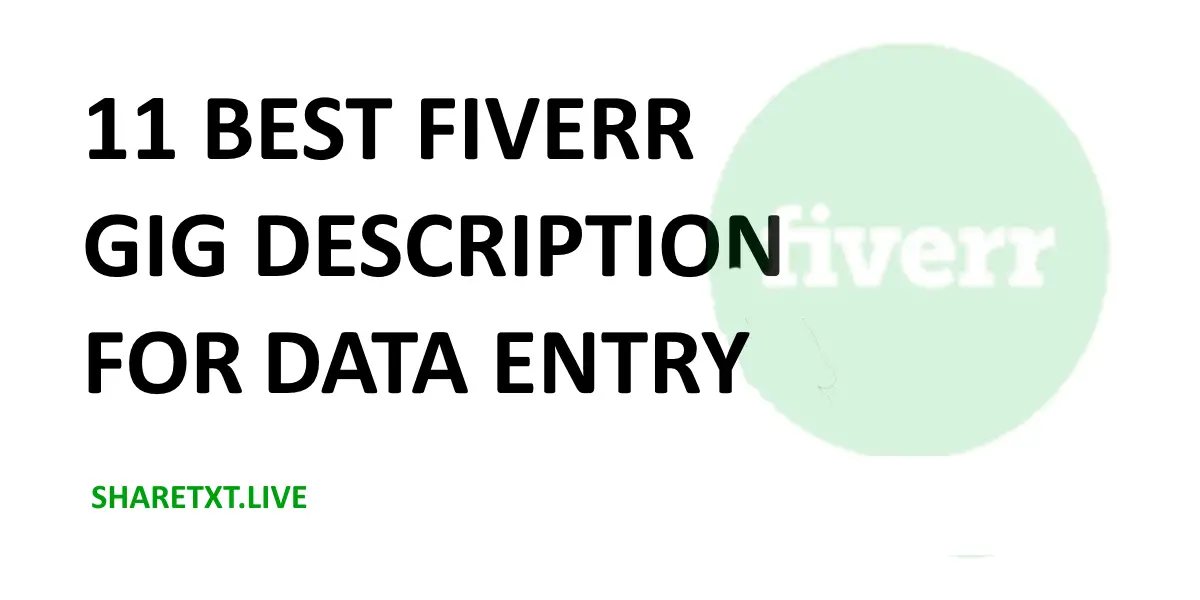 11 Best Fiverr Gig Description For Data Entry
