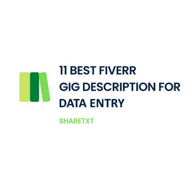 11 Best Fiverr Gig Description for Data Entry
