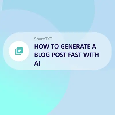 How to Generate A Blog Post Fast With AI