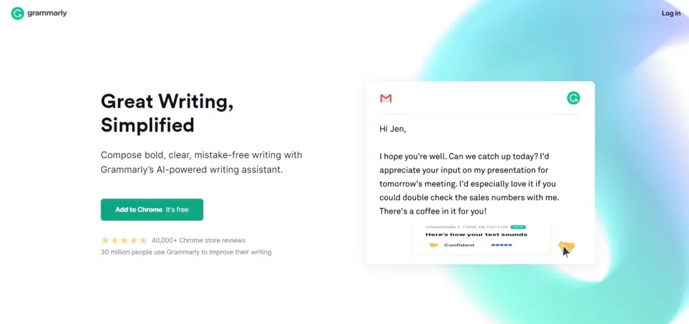 Grammarly homepage