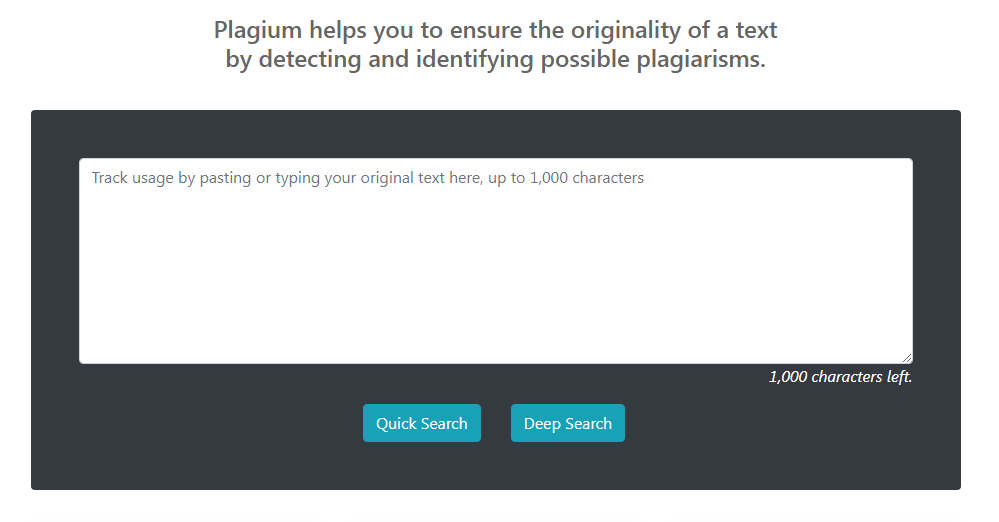 Plagium homepage