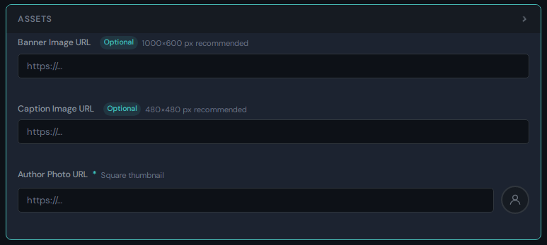 Assets section screenshot