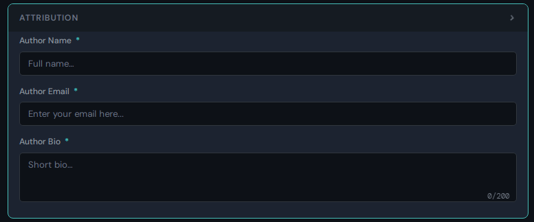 Attribution section screenshot