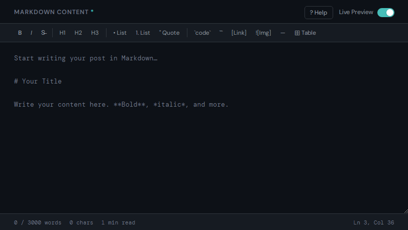 Markdown content section screenshot