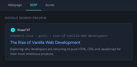 Preview serp section screenshot