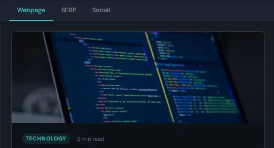Preview webpage section screenshot